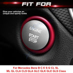 Red Engine Start Button Surround Ring Decor Trim for Mercedes CLA GLA (2013-2019)