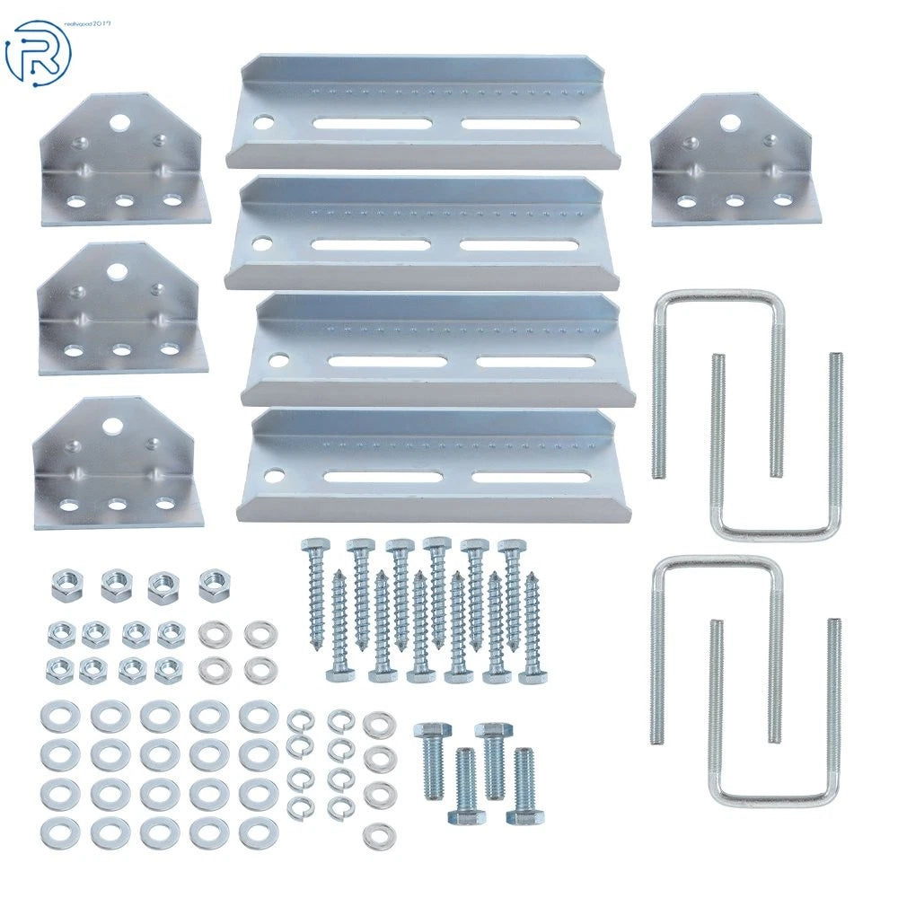 Set of 4 Swivel Top Bunk Bracket Kits for Boat Trailers (8")