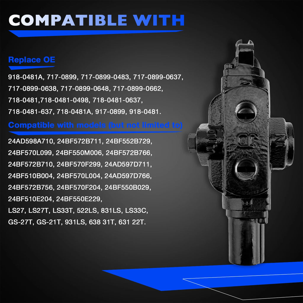 Log Splitter Control Valve for MTD Cub Cadet Troy-Bilt (918-0481A, 717-0899)