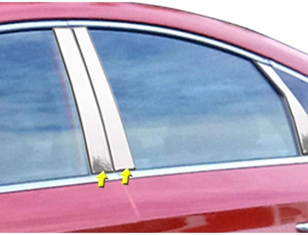 4pc. Luxury FX Stainless Steel Pillar Post Trim for 2015-2019 Hyundai Sonata