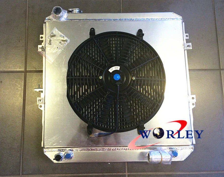 3 Core Aluminum Radiator Blue Hose Shroud Fan for HILUX LN106 LN111 (1984-1997)