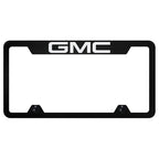 Laser Etched on Black Truck License Plate Frame - Officially Licensed for GMC