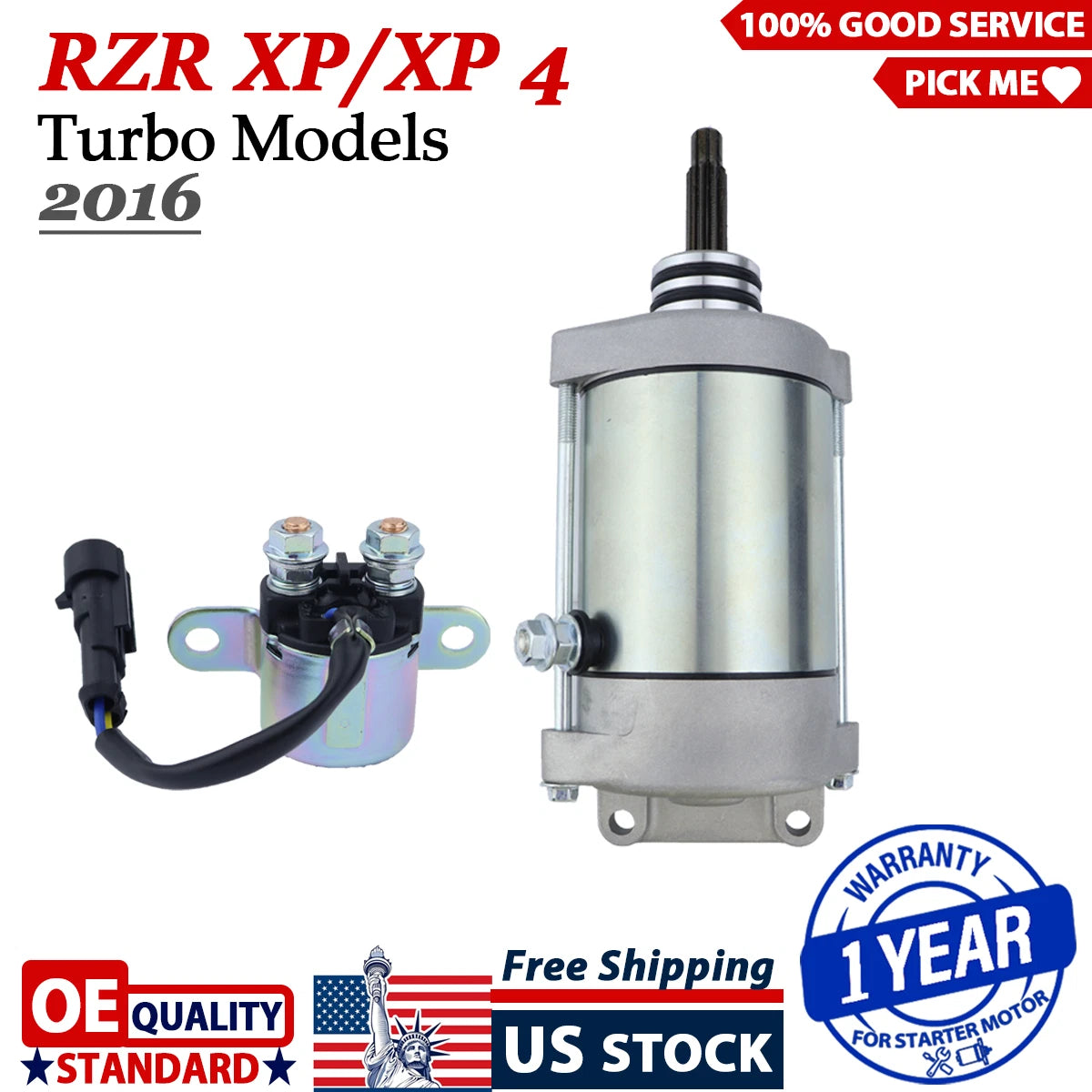 Starter Motor for Polaris RZR XP/XP 4 Turbo (2016) - With Relay