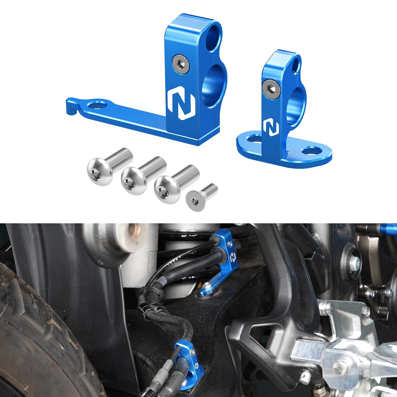 Anodized Rear Brake Line Hose Snap Clamp for Yamaha Tenere 700 (2019–2023)