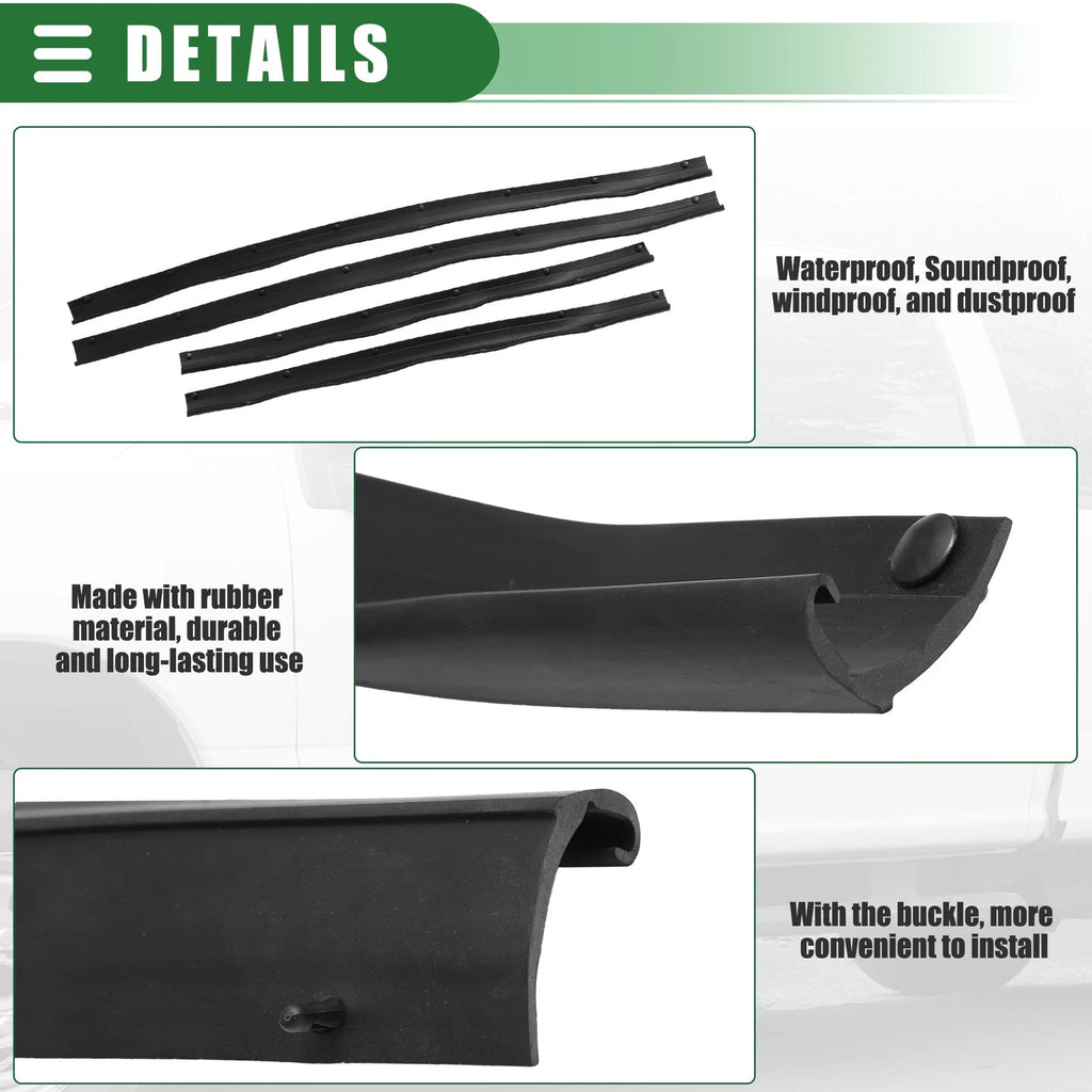 Set of 2 Front Rear Lower Door Weatherstrip for Ford F250 F350 (1999–2007) F81Z-2520758-AA