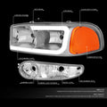 LED DRL Headlight for GMC Yukon XL Sierra Denali (2000–2007) + Tool Box Chrome/Amber