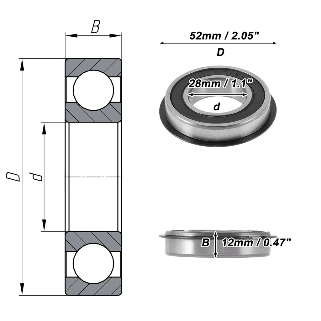 Deep Groove Ball Bearings 60/28NR2RS   28x52x12mm