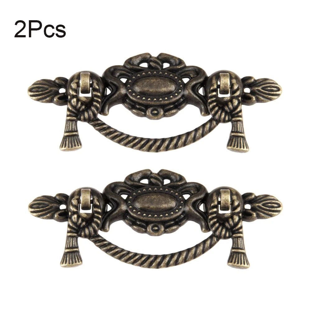Set of 6 Zinc Alloy Antique Handle Knob Pulls for Jewelry Box Cabinet Drawer