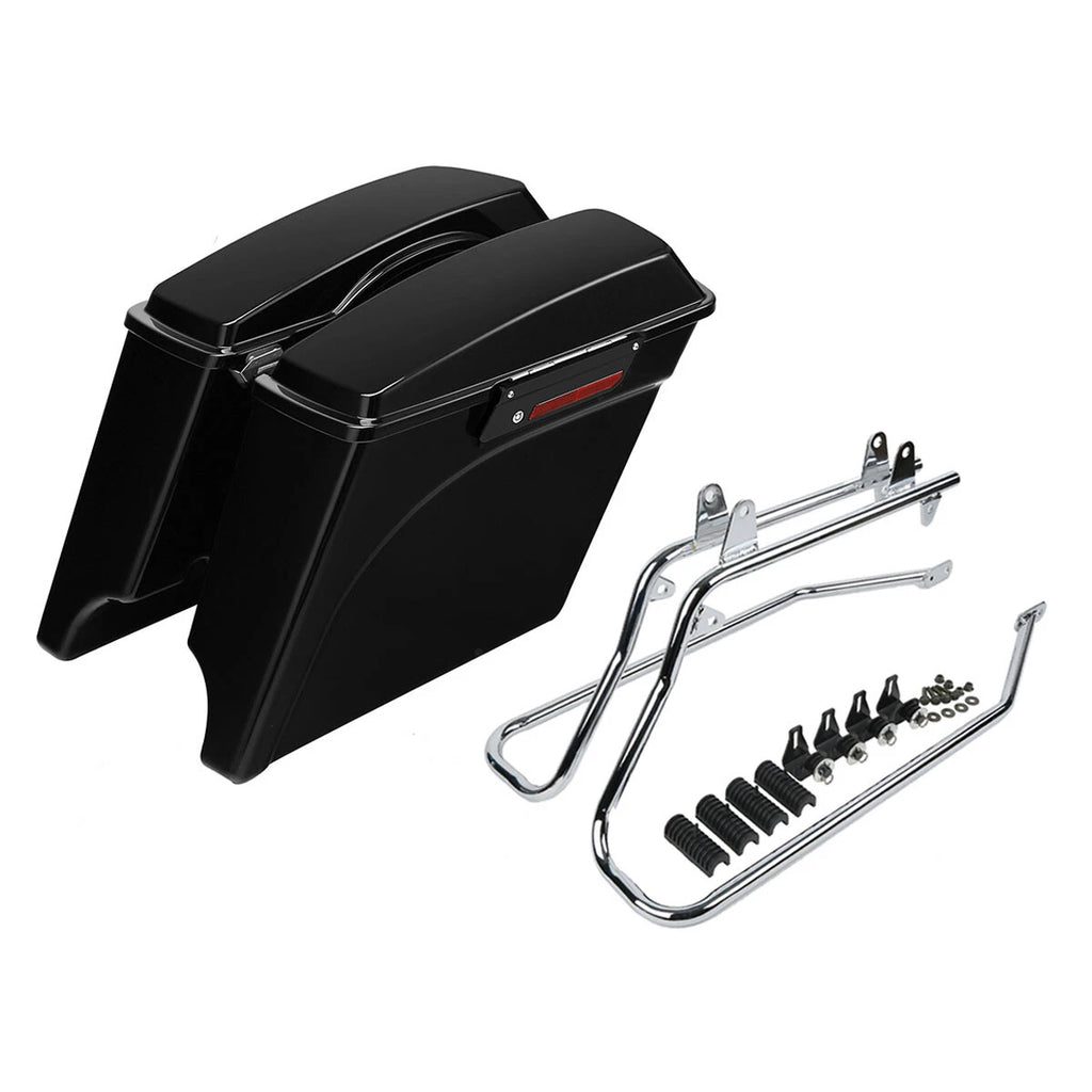 5" Extended Hard Saddlebags & Softail Conversion Brackets for Harley