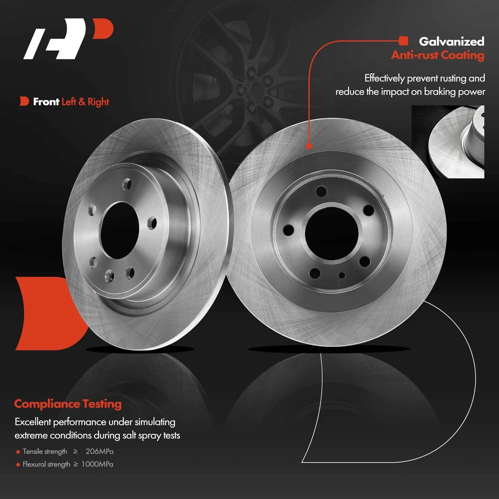 Rear Disc Brake Rotors & Ceramic Pads for Chevrolet Cruze (2014–2015)