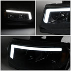 LED Headlight Lamps for Chevy Camaro (2014–2015) - Black Housing, Sequential Signal