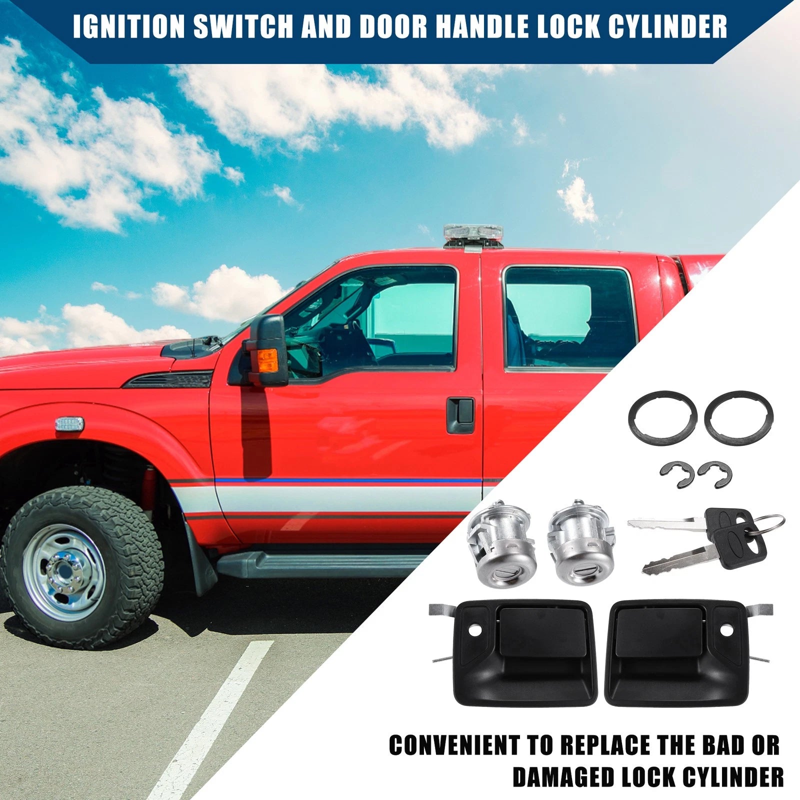 Door Handle Lock Cylinder Ignition Switch for Ford F150 F250 (2004–2008)