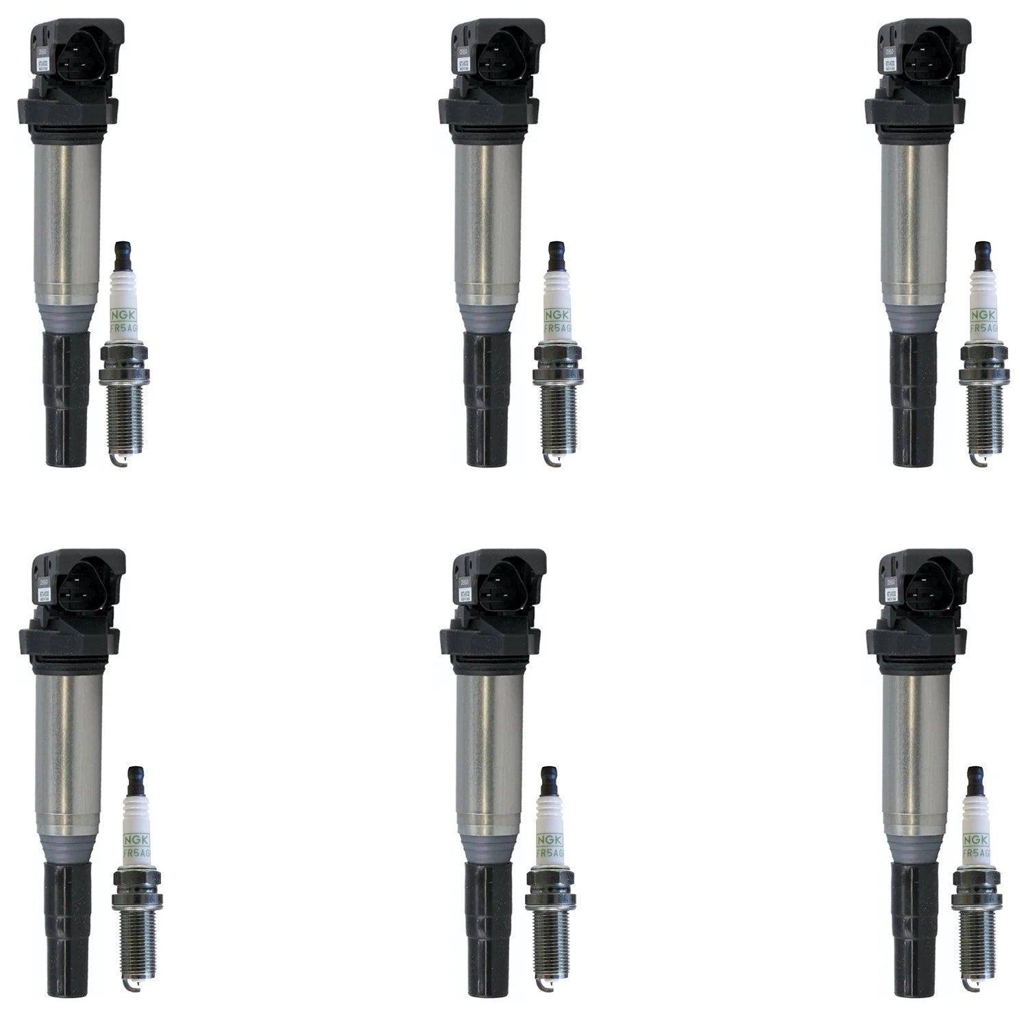 Set of 6 Ignition Coils & NGK Platinum Spark Plugs for BMW E90 E91 E60 E83 Z4