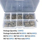M2 Hexagon Socket Screws and Nuts Assortment Kit (304 Steel)