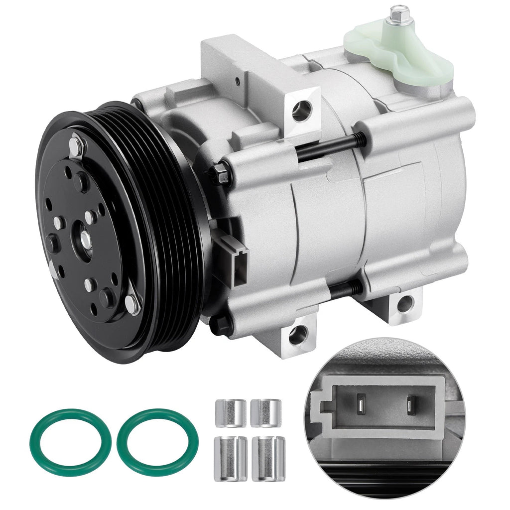AC Compressor 6-Groove for Ford Focus (2003–2007) & F-150 (1997–2006) 2.0L, 4.2L