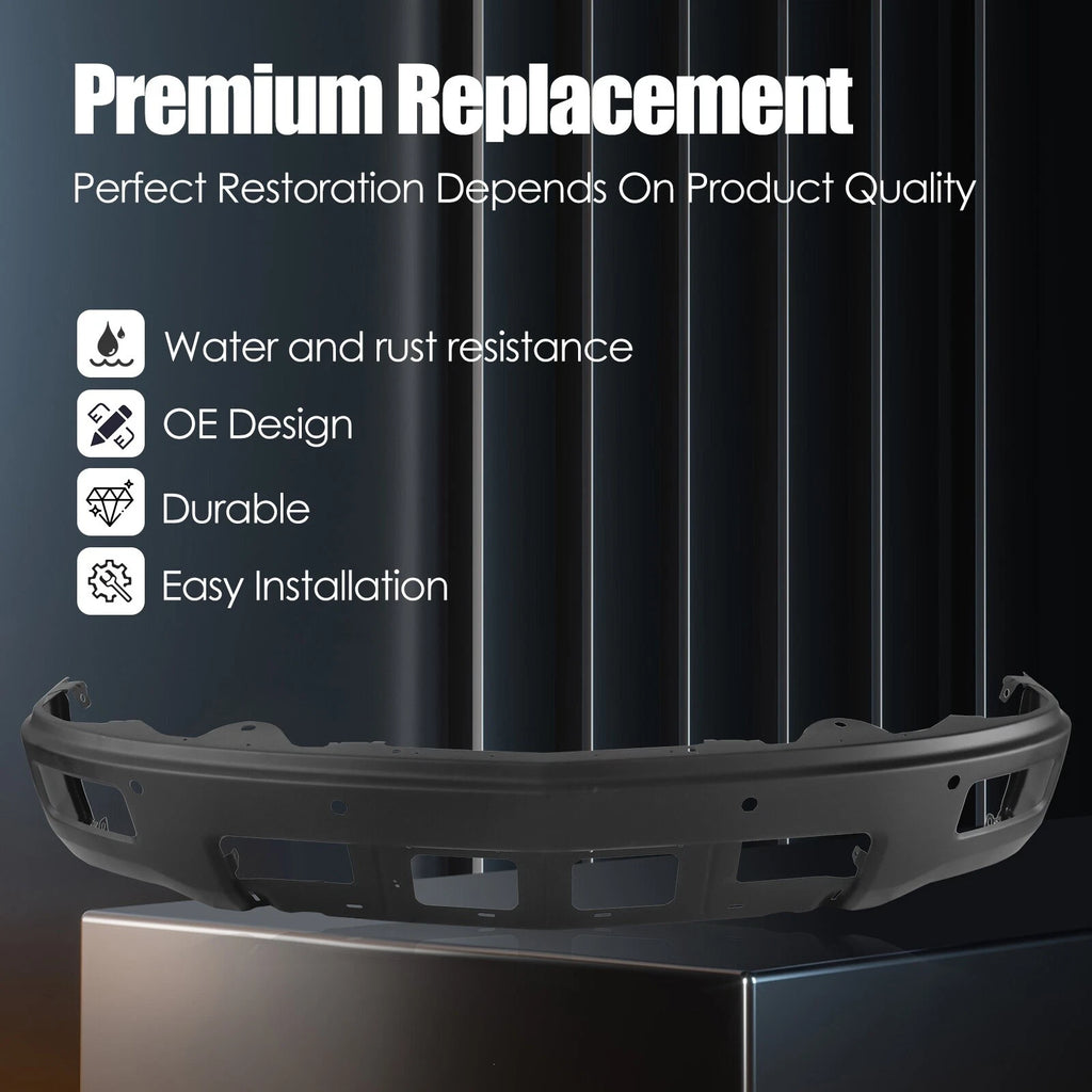 Black Steel Front Bumper for Chevy Silverado 1500 (2014–2015) with Sensor Holes