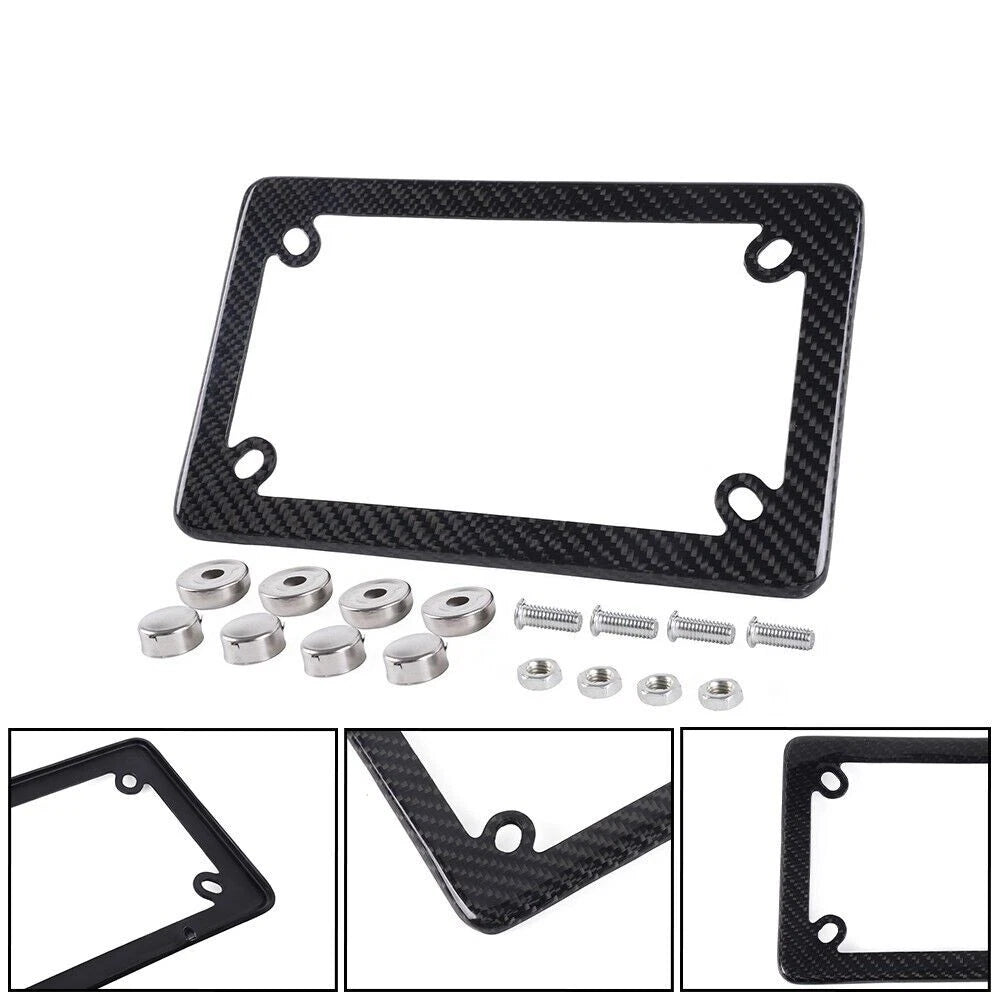 Carbon Fiber Motorcycle License Plate Frame Holder for USA Models (100% Real)