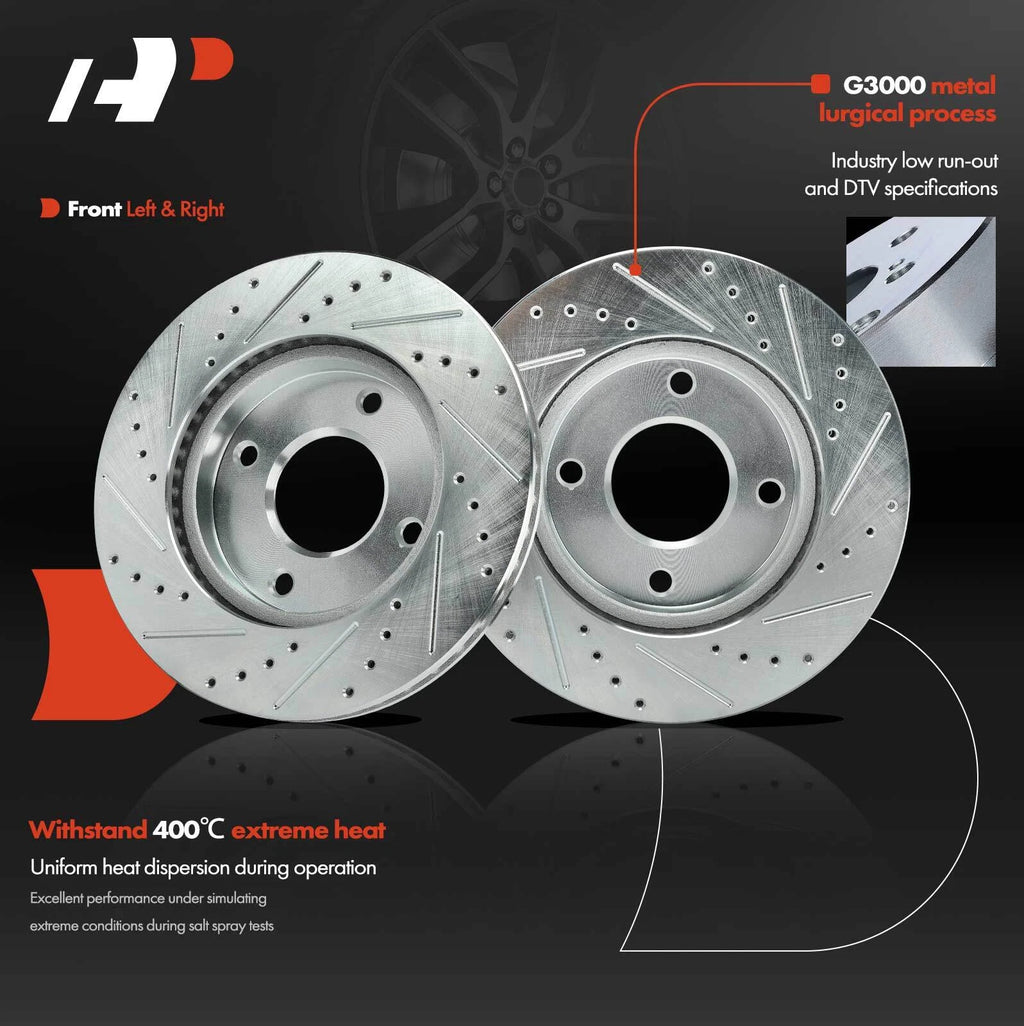 Front Drilled Brake Rotors for Nissan Versa (2009-2011)