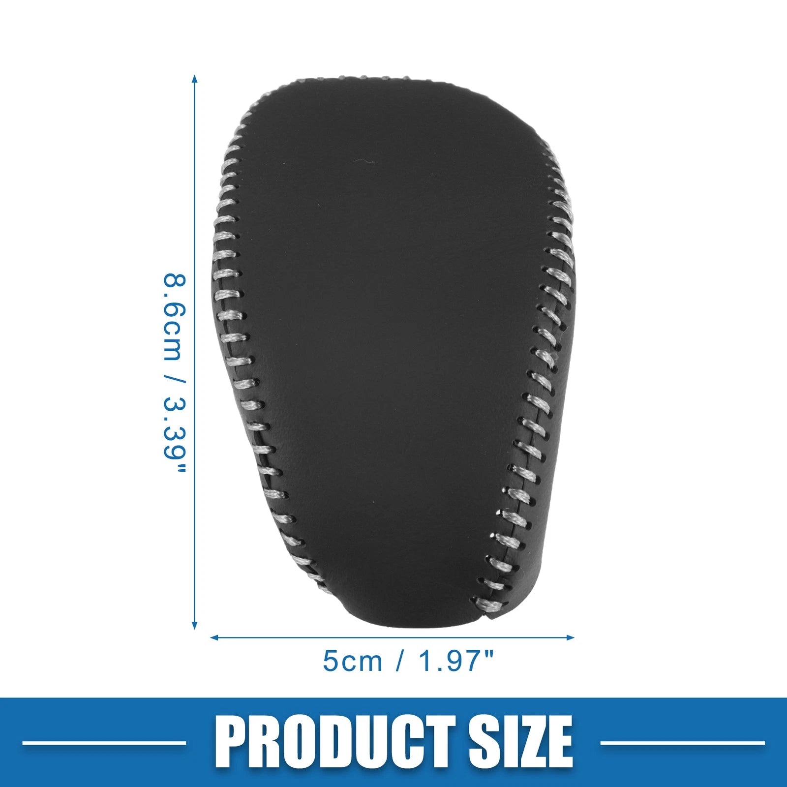 Gear Shifting Knob Cover for Toyota RAV4 (2019–2023) Black Gray Stitches