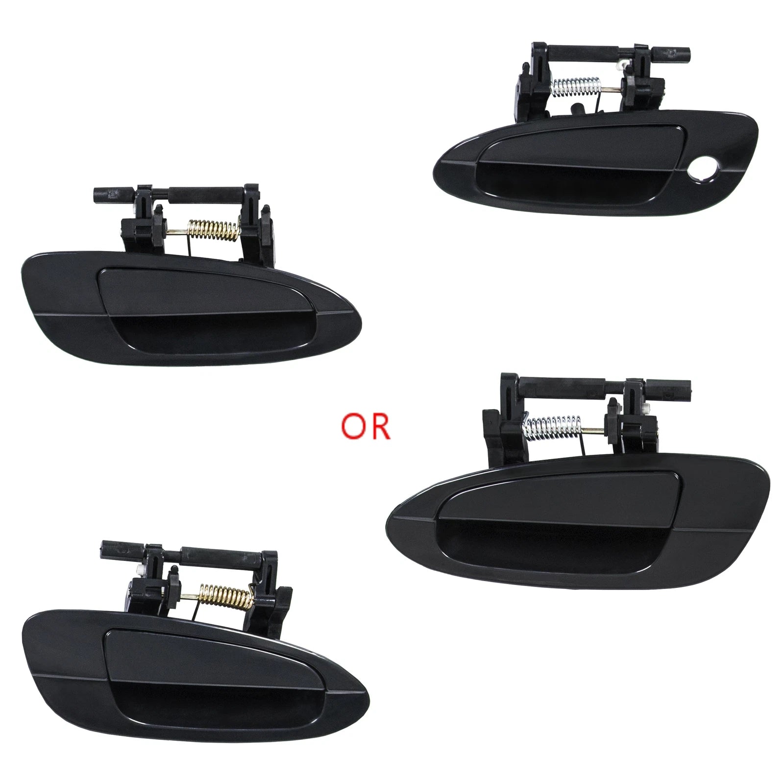 Door Handle Set of 4 Smooth Black for Nissan Altima (2002–2006)