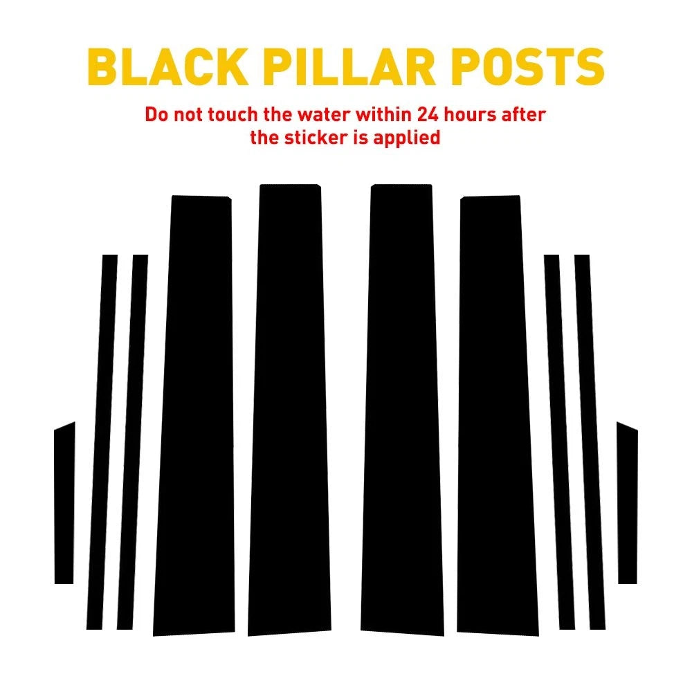 Set of 10 Pillar Posts for Toyota RAV4 (2019–2021) Glossy Black