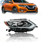 Halogen Headlight for Nissan Rogue (2017-2019) Chrome Right