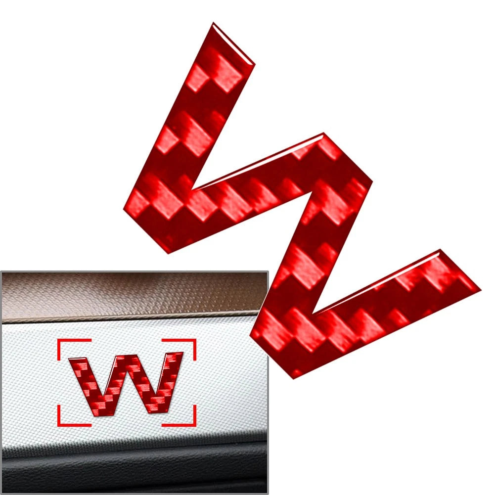 W Red Window Door Badge Emblem Decals for Car