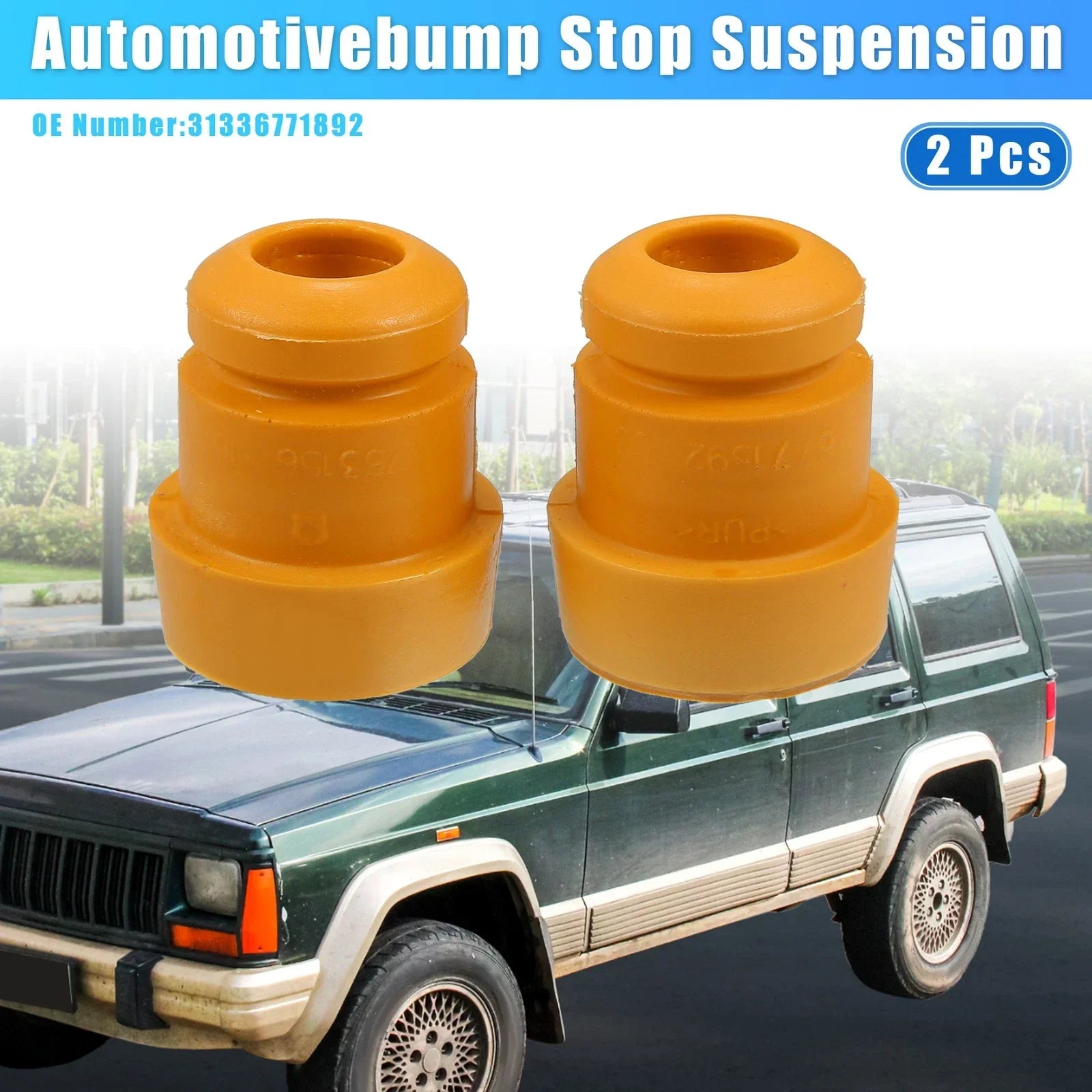 2x 2.6 Inch Front Suspension Bump Stop for BMW Rubber Orange
