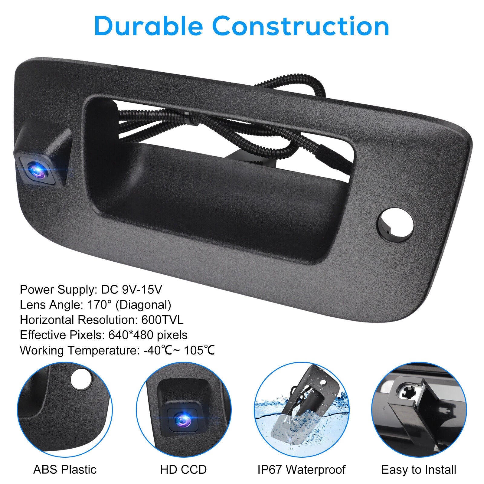 Tailgate Handle with Backup Camera for Chevy Silverado (2007–2013) 22755304