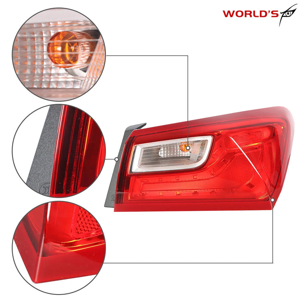 Set of 2 Outer Brake Tail Lights for Chevy Malibu (2016–2021)