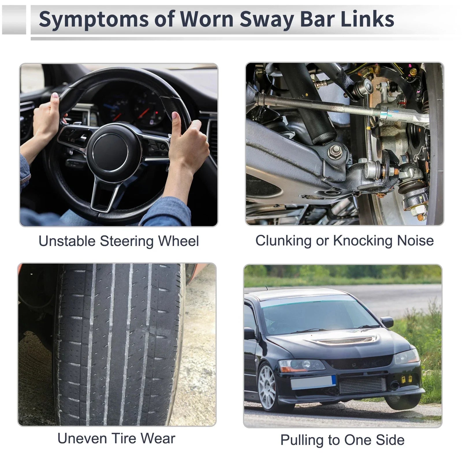 Front Stabilizer Bar Links for Acura RDX (2007-2012) - 2 x No Bushing