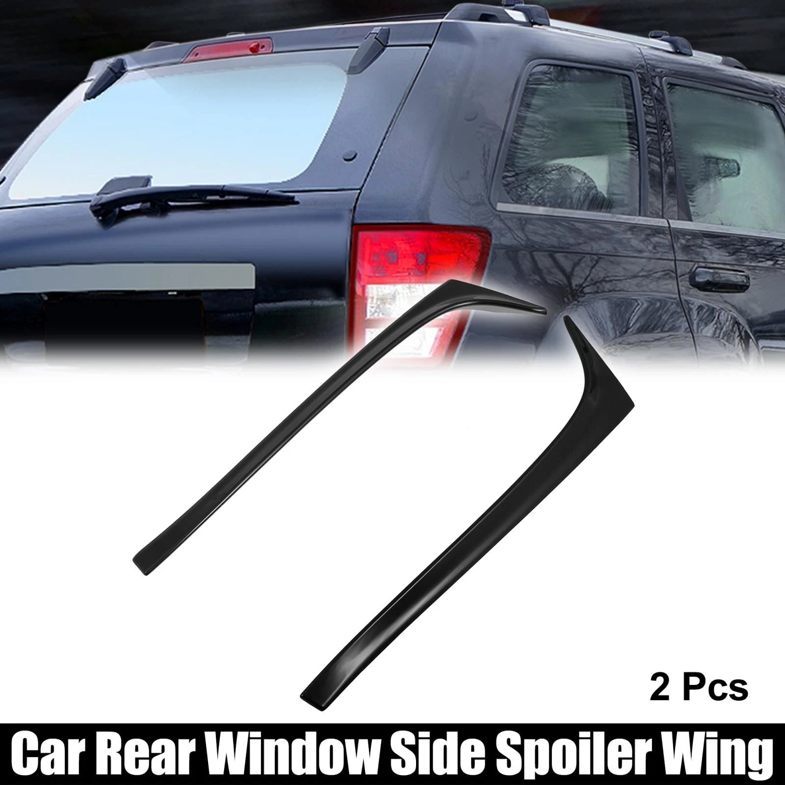 2X Black Rear Window Side Spoiler Wing Trim for Volkswagen Golf 7 (2014–2018)