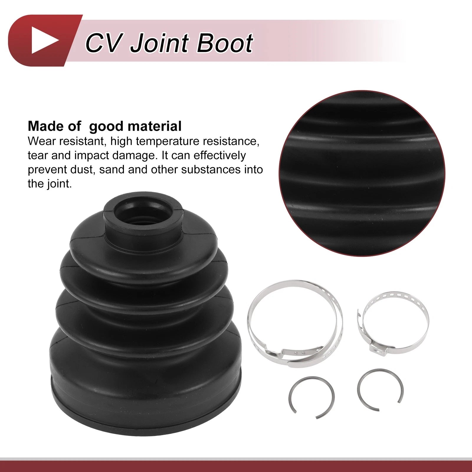 Inner CV Joint Boot Kit with Clamps for Honda Accord (2008–2012) 44017TA0A00
