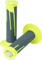 ProTaper Full Diamond Clamp-On Grips for Motorcycle (2010–2023) - Neon Yellow/Dark Gray
