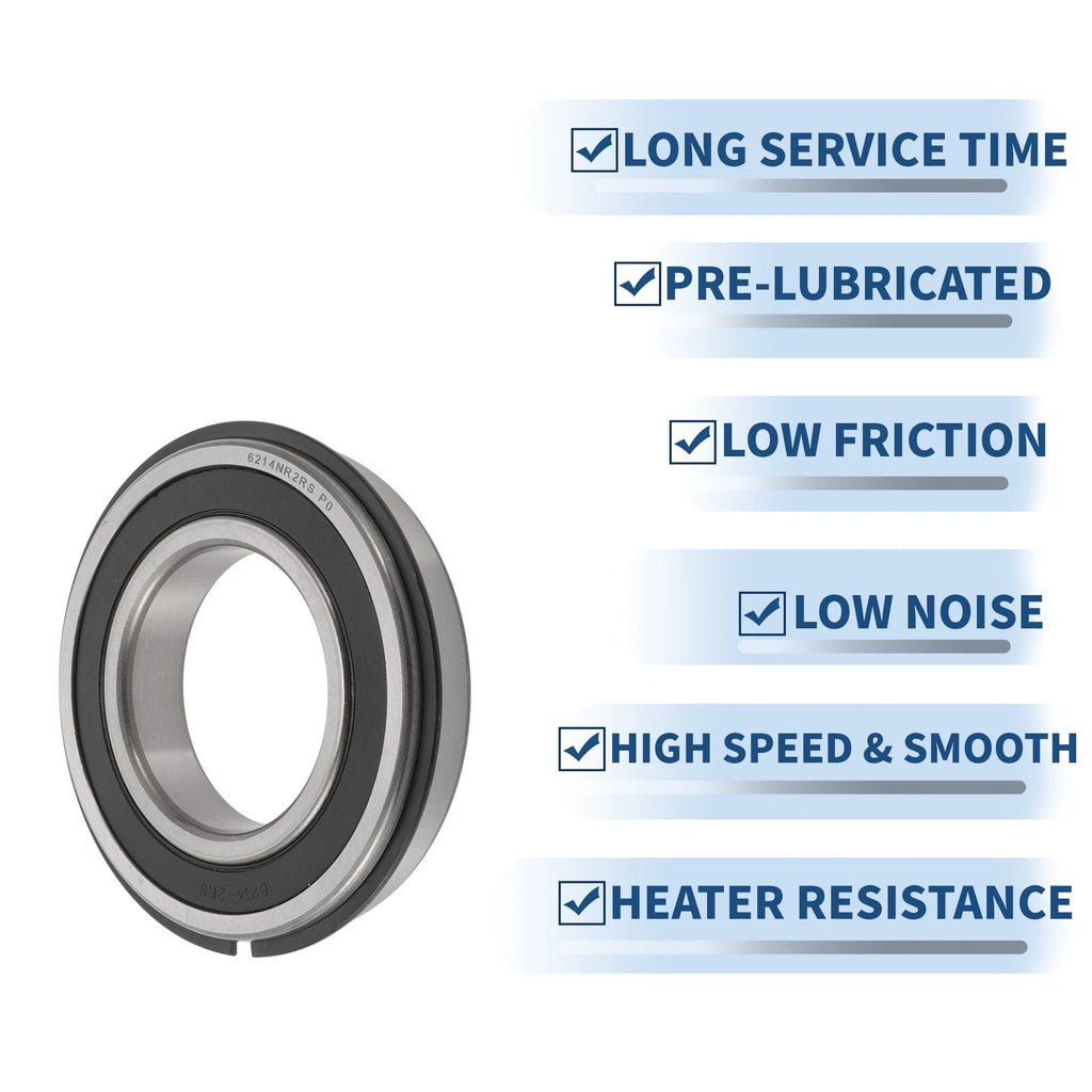 Deep Groove Ball Bearing 6214NR2RS for Scooter Skateboard (70x125x24mm)