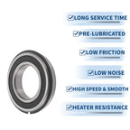 Deep Groove Ball Bearing 6214NR2RS for Scooter Skateboard (70x125x24mm)
