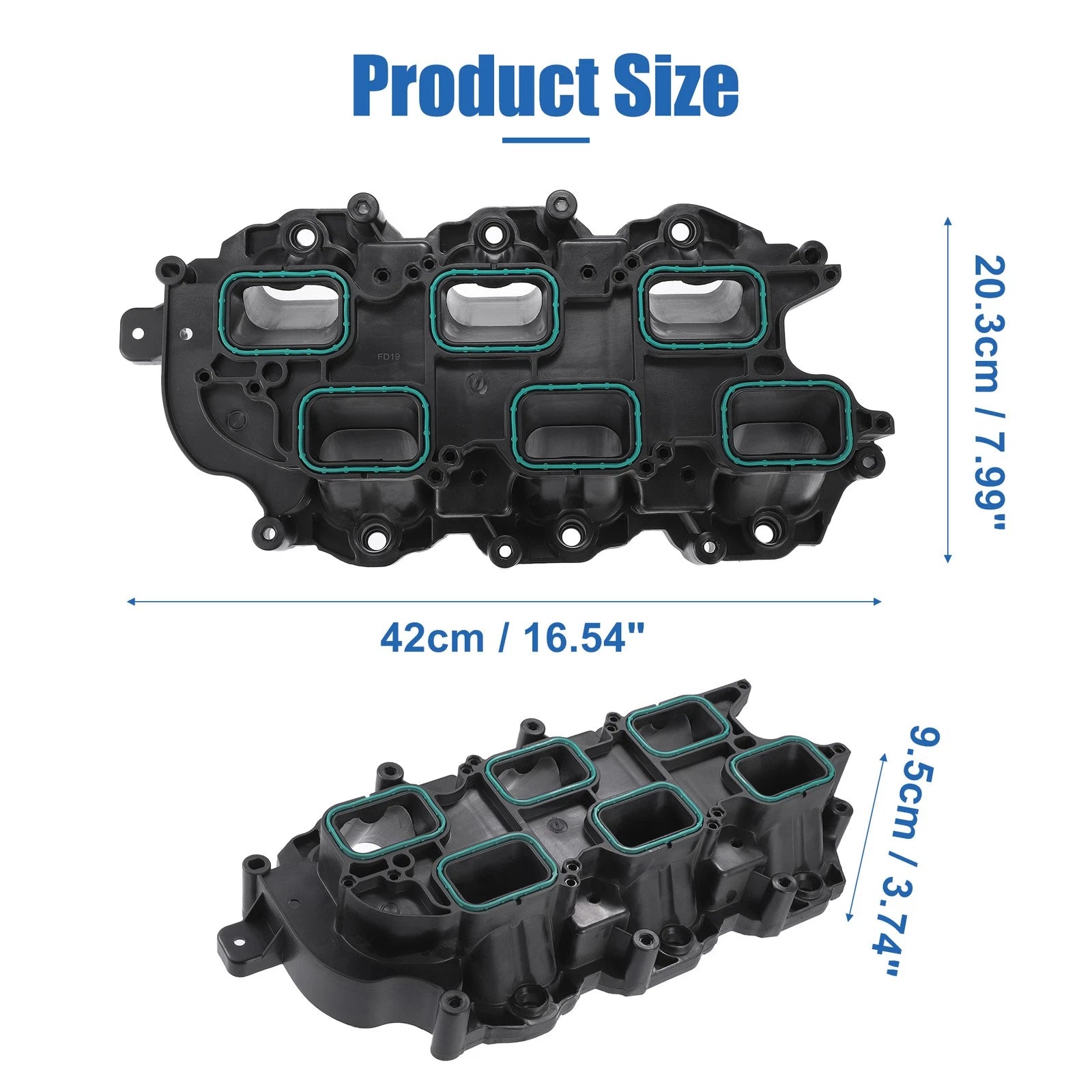 Set of 1 Lower Intake Manifold for Jeep Dodge RAM Chrysler (2011–2018) Black