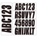 Set of 4 Black Boat Registration Numbers & Letters Marine Vinyl Decals