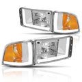 Dual L-Bar LED DRL Headlight for Dodge Ram (1994–2002) - Chrome Housing