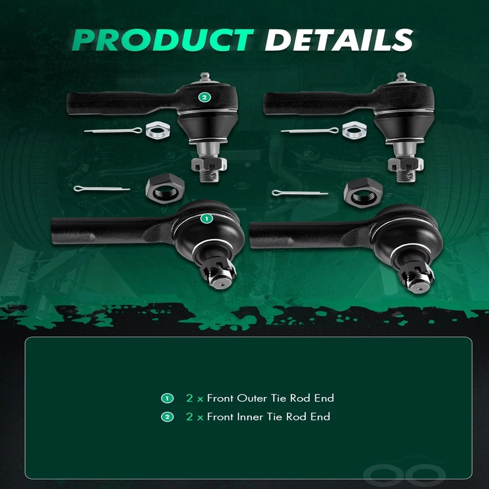 Set of 4 Tie Rod End Links for Nissan Frontier (2005–2023)