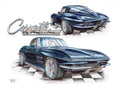 Checkered Floor Sign for Corvette (1963) 12x15