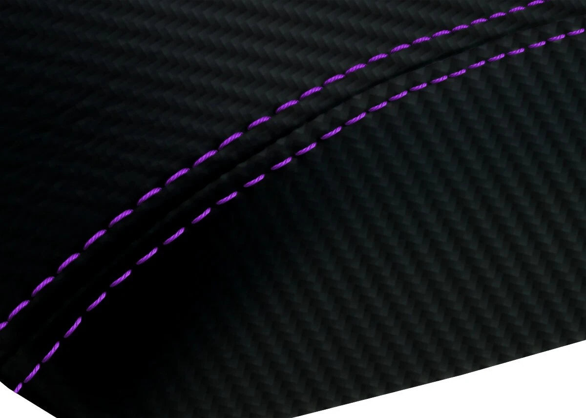 Console Lid Armrest Cover for Scion TC (2005–2010) - PVC Carbon, Purple Stitch