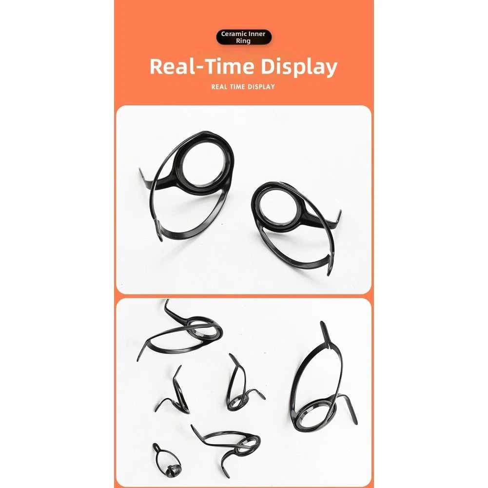 Fishing Rod Guide Ring Set of 3 Stainless Steel 0.57cm 0.87cm 1.79cm