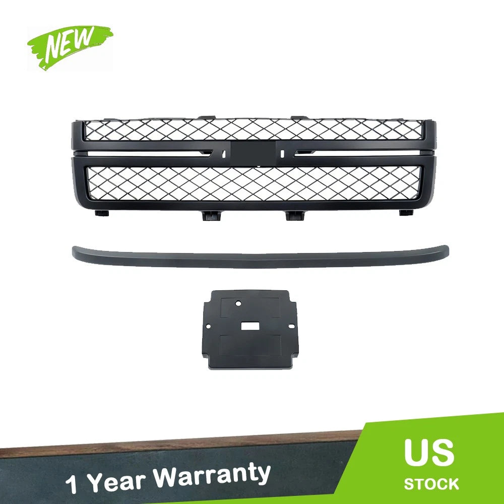 Front Grille with Hood Molding Trim for Silverado 2500HD 3500HD (2011–2014)