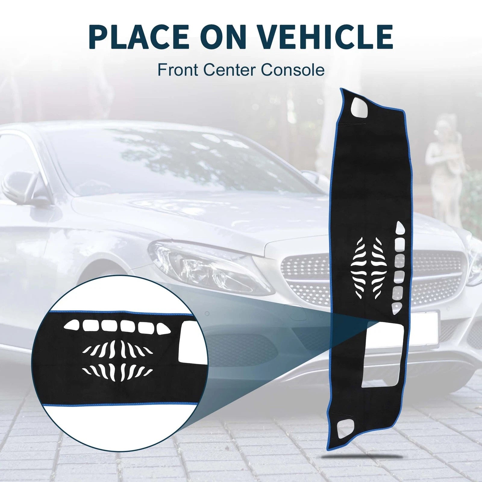 Dashboard Dash Cover Mat for Mercedes-Benz GLB X247 (2020–2022) Black Blue