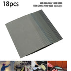 Set of 10 Sandpaper 400-3000 Grit 57x140mm for Metal Glass Wood Polishing