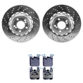 Set of 2 Cross-Drilled Rotors & Low-Met Brake Pads for F82 M4 (2014–2020)