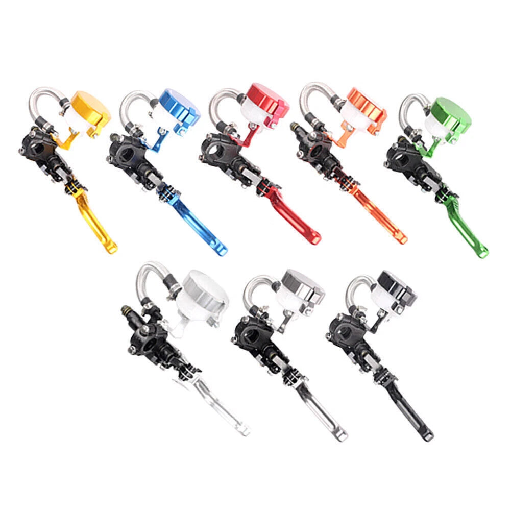 7/8" 22mm Universal Fluid Reservoir Brake Master Cylinder Clutch Levers Green Red