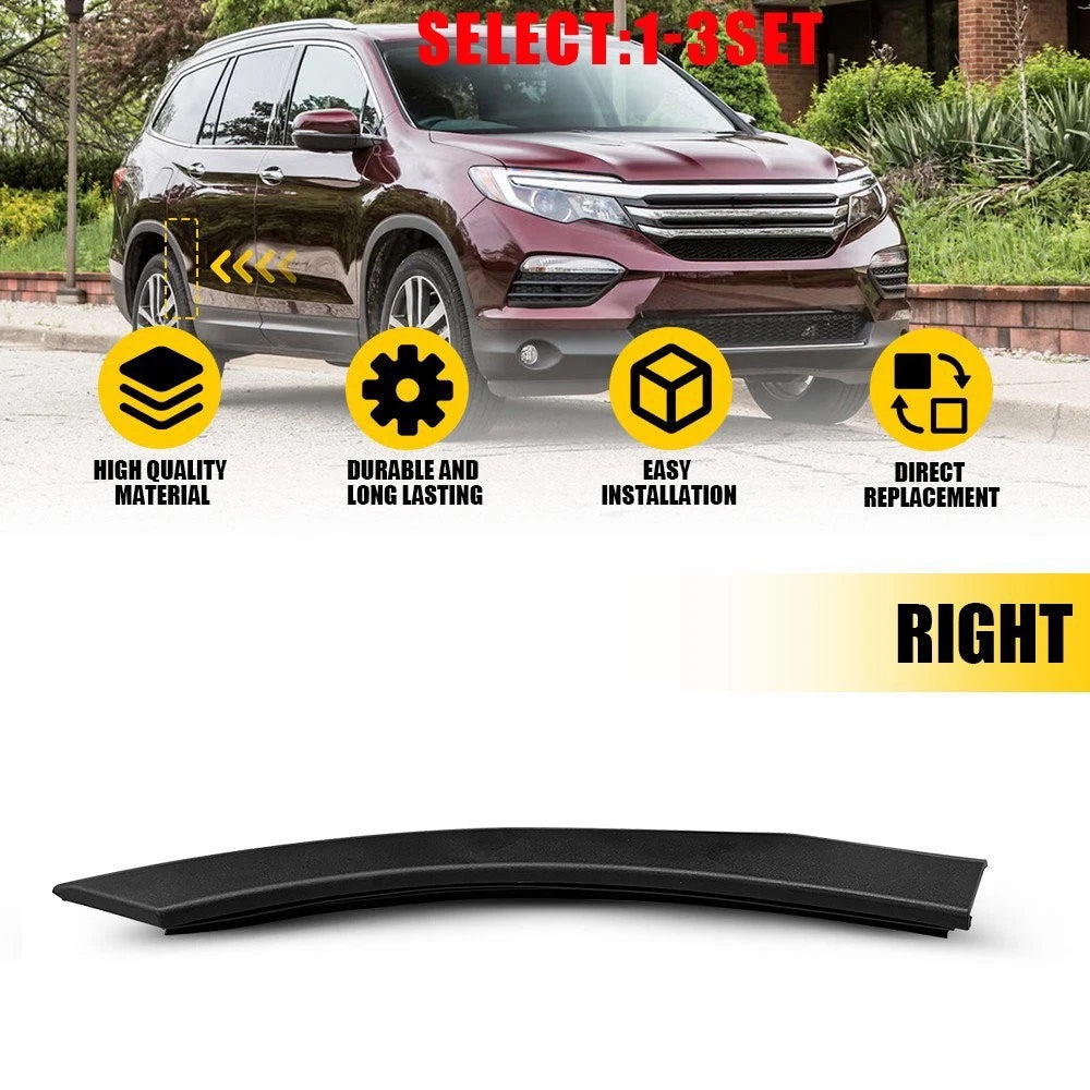 Set of 2 Black Rear Right Door Wheel Arch Moldings for Honda Pilot Passport (2016–2023)