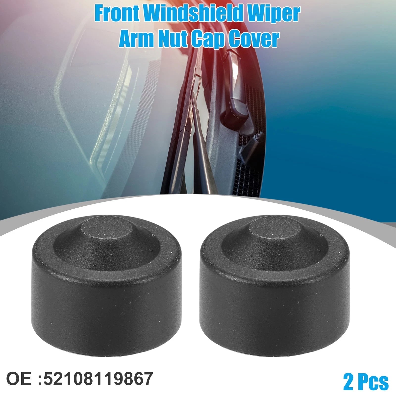 2pcs Front Windshield Wiper Arm Nut Cover Cap for BMW i3 (2014–2021)